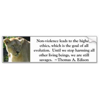 Thomas A. Edison Animal Rights quote Bumper Sticker