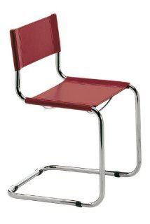 ITALMODERN L3108RED Sabrina Side Chair, Cherry/Chrome, Set of 2   Dining Chairs