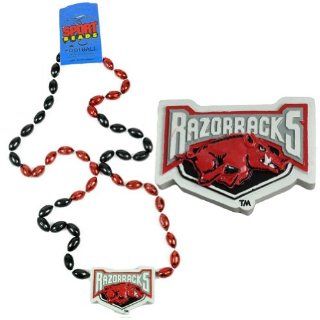 NCAA Arkansas Razorbacks Sport Beads College Football Game Mardi Gras Necklace  Sports Fan Necklaces  Sports & Outdoors