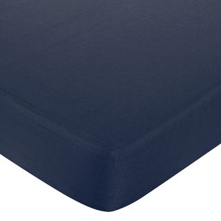 Sweet JoJo Designs Hotel Solid Navy Fitted Crib Sheet Sweet Jojo Designs Baby Bed Sheets