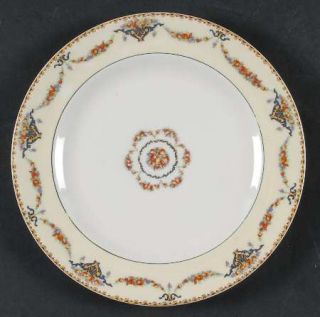 Haviland Pomona (Cream/Black Verge) Luncheon Plate, Fine China Dinnerware   Theo