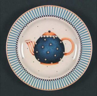 Sakura Tea Pots Salad Plate, Fine China Dinnerware   Various Teapots,Cups,Blue B