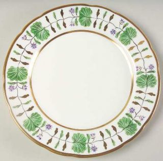 Hammersley Palmetto Salad Plate, Fine China Dinnerware   Green&Gold Leaves,Blue