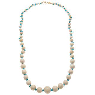 Kenneth Jay Lane White/ Turquoise Beaded Necklace Kenneth Jay Lane Fashion Necklaces
