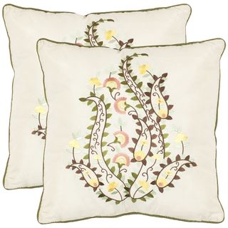 Paisley 18 inch Ceram Decorative Pillows (Set of 2) Safavieh Throw Pillows