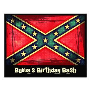 Bubba's Birthday Bash  Redneck Flag Personalized Announcement