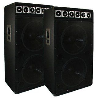 Dual 15 Inch Pair Pro Audio Karaoke DJ Concert Stage Speakers New 15DJD Musical Instruments