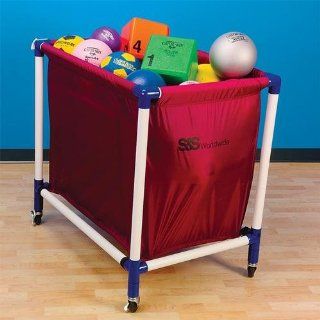 S&S Worldwide Utility Ball Cart  Basketball Storage  Sports & Outdoors
