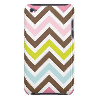 Hipster Pink Brown Chevron Andes Zigzag Pattern Barely There iPod Case