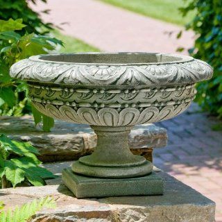 Campania International Longwood Rosette Cast Stone Urn Planter   P 468 AL  Patio, Lawn & Garden