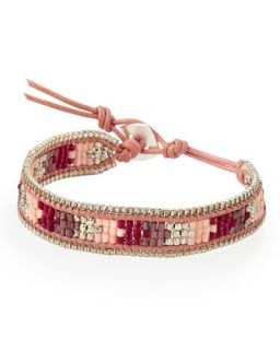 Mixed Bead Wrapped Bracelet, Pink