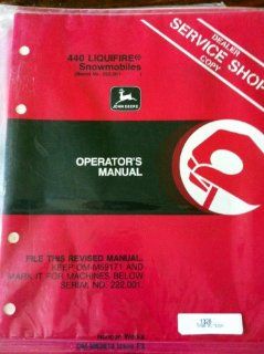 John Deere 440 Liquifire Snowmobile Operators Manual s/n 222001  