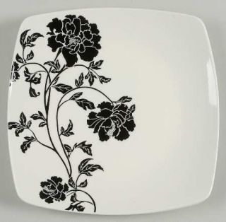 Coventry (PTS) Dancing Blooms Black Dinner Plate, Fine China Dinnerware   Black