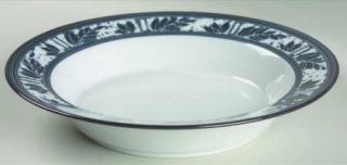 Dansk Ceylon Navy Blue (Japan) Rim Soup Bowl, Fine China Dinnerware   Navy Blue