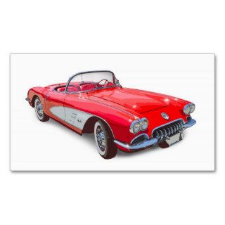 1958 Corvette Convertible Red Classic Car Business Card Templates