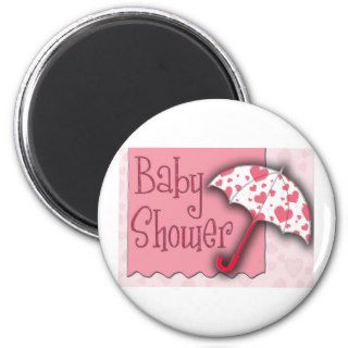 PInk Umbrella Baby Shower Magnets