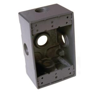Bell 1 Gang (5) 1/2 in. 5 Hole Side Lugs Electrical Box   Gray 5323 0B