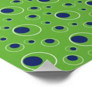Bright Green Blue Circle Pattern Background Poster