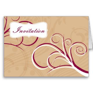 pink flourish wedding Invitations Card