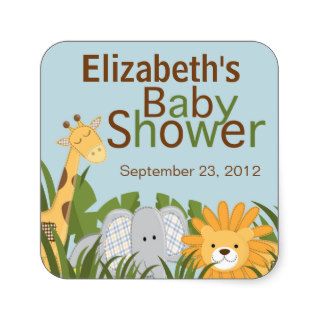 Jungle Safari Animal Neutral Baby Shower Stickers