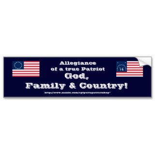 God, Family & Country Bumper Stickers