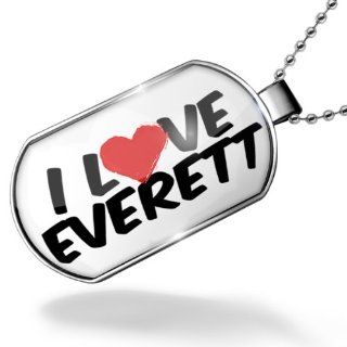 Dogtag I Love Everett Dog tags necklace   Neonblond NEONBLOND Jewelry