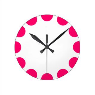 Color Crescent   Neon Red with White Round Wallclock