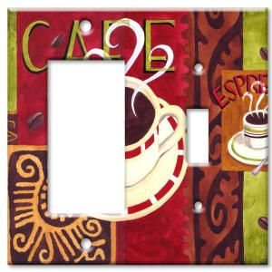 Art Plates Coffee Cafe   Rocker / Switch Combo Wall Plate RS 228