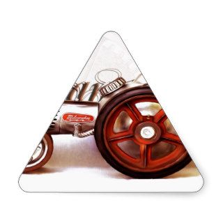 Steampunk Tractor Destiny Gifts Triangle Sticker