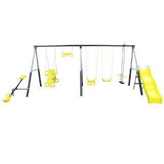 Castleton Swing Set with Slide, SeeSaw and Fun Toys & Games