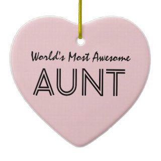 World's Most Awesome AUNT Custom Pink Gift Item 01 Christmas Ornaments
