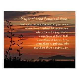 Prayer of Saint Francis of Assisi Poster