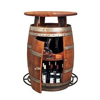 Vintage Oak Wine Barrel Bistro Table  Tables 819BTT 