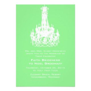 Light Green High End Monochromatic Wedding Personalized Invitation