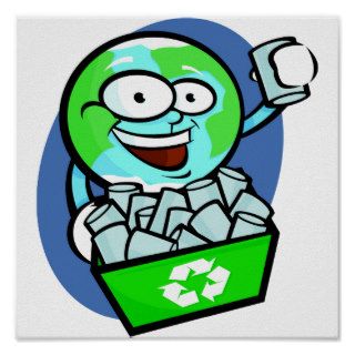 Animated earth recycling poster