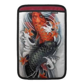 Japanese Red  Black Koi Fish tattoo art iPad Sleeves