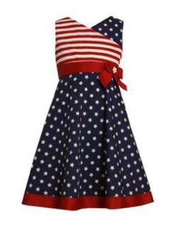 Bonnie Jean Girls 4 6x Memorial Day 4th of July Flag Dress (4) Clothing