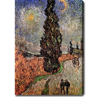 Vincent van Gogh 'Road with Cypress and Star' Oil on Canvas Art Canvas