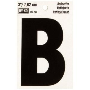 HY KO 3 in. Self Adhesive Reflective Vinyl Letter B RV 50/B