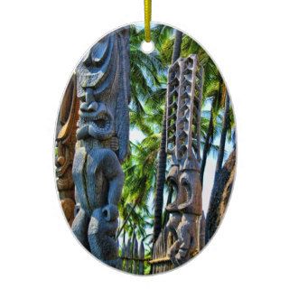Hawaiian Spiritual Statues Christmas Ornament