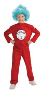 Dr. Seuss Child's Costume And Wig, Thing 1 Costume Large Clothing