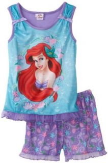 Komar Kids Girls Ariel 2 Piece Short Set, Purple, 6/6X Pajama Sets Clothing