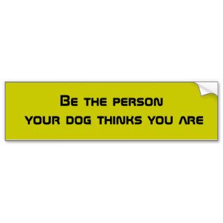 Be the person your dog thinks you are bumper stickers