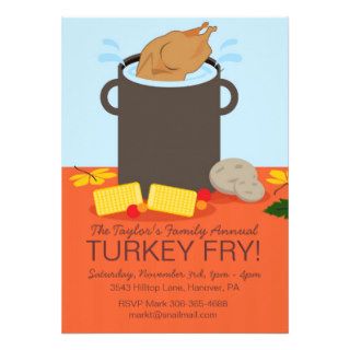 Fall Turkey Fry Party Invitation