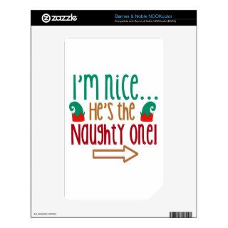 Im Nice Hes Naughty Elf Hat Decals For The NOOK Color