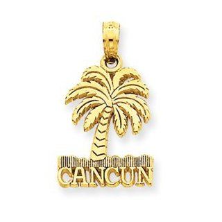 14k Gold Cancun Palm Tree Pendant Jewelry