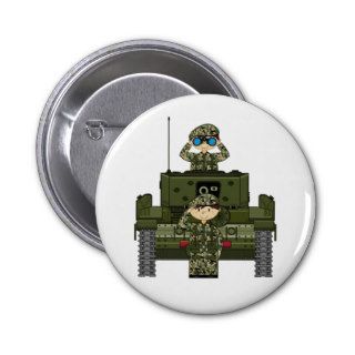 British Army Soldiers and Tank Badge Button