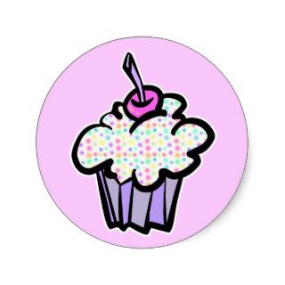 pastel dots cupcake round sticker