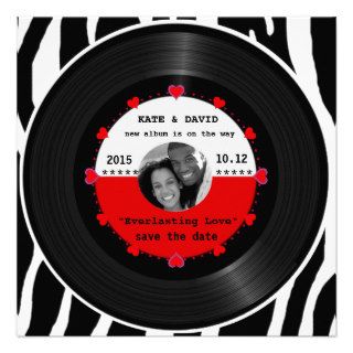 Retro Vinyl Record l Modern Save the Date Custom Invites