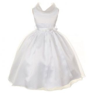 Kids Dream White Satin Organza Communion Dress Little Girls 4 Special Occasion Dresses Clothing